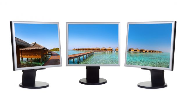 Maldives panorama in computer monitors