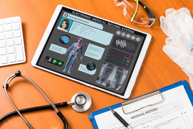 Electronic medical record concept.